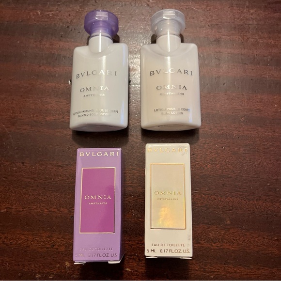 BVLGARI Other - BVLGARI OMNIA travel size lotion and perfume lot of 4 designer travel cosmetics